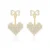 XIUMEIYIZU Nova Cor de Ouro Zircão Brincos Para As Mulheres Da Frente e de Trás Do Coração e Arco-kont Projeto Piercing Brincos Belas Brincos