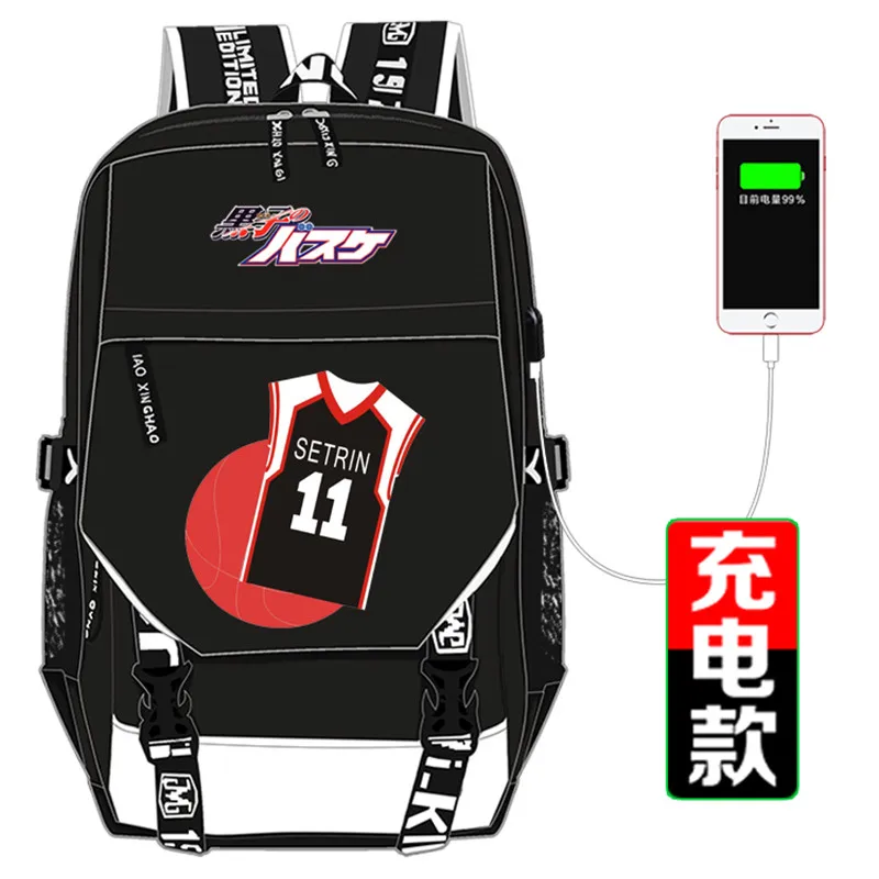 Холщовый школьный рюкзак Kuroko Tetsuya Seirin11 с принтом в стиле аниме сумка для ноутбука