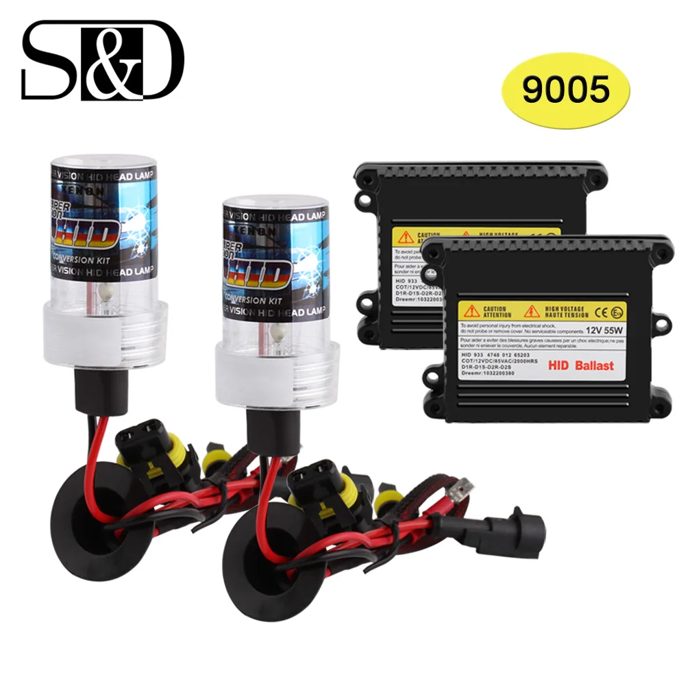 HID Xenon Conversion Kit 9005 HB3 Bulbs Auto Headlight Slim Ballast