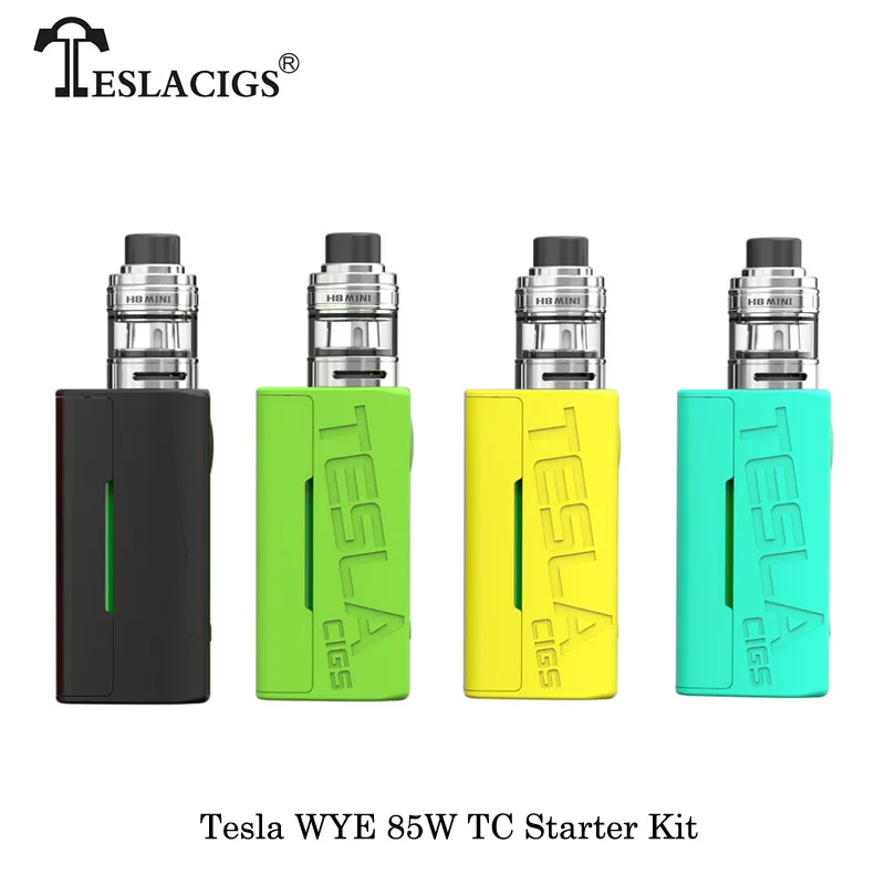 

cigarette electronique 85W Teslacig WYE 85W TC Box Mod Kit with H8 Mini Sub Ohm Tank E4/F2 Coil Mod Box By 18650 Vape Vaporizer