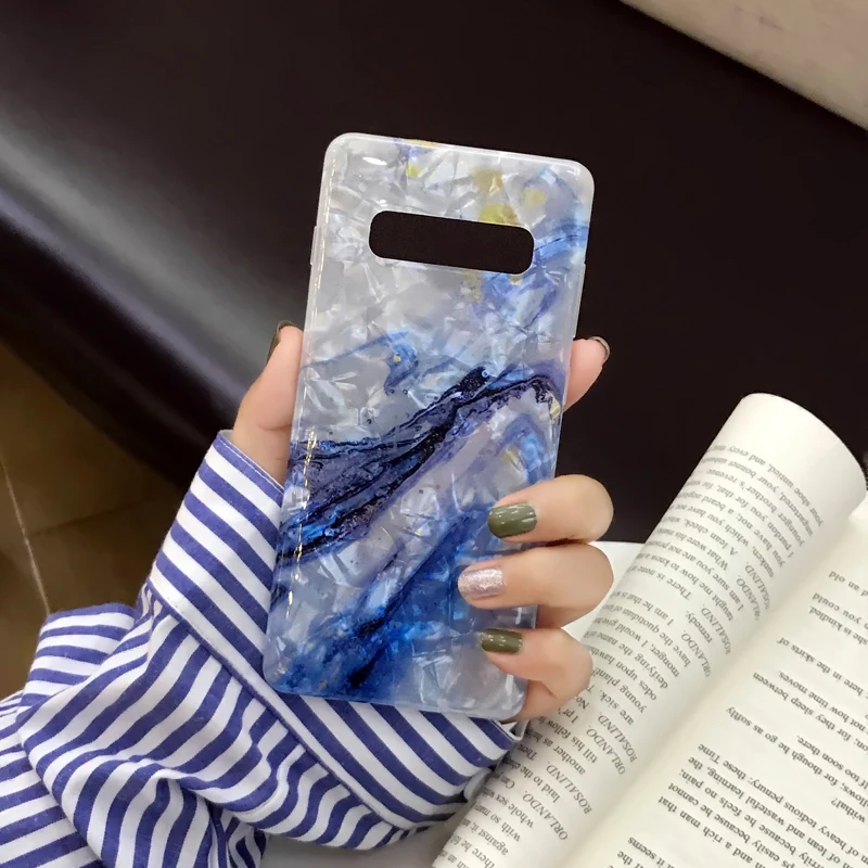 YHBBCASES для samsung Galaxy S10 5G S8 S9 Plus Ретро мраморные мягкие чехлы для samsung Note 10 8 9 Модный чехол-ракушка для телефона