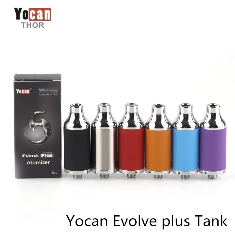 

Original Vape Tank Yocan Evolve plus Atomizer Rebuildable Vaporizer Dual Quatz Coil Colors Electronic Cigarette Atomizer For Wax