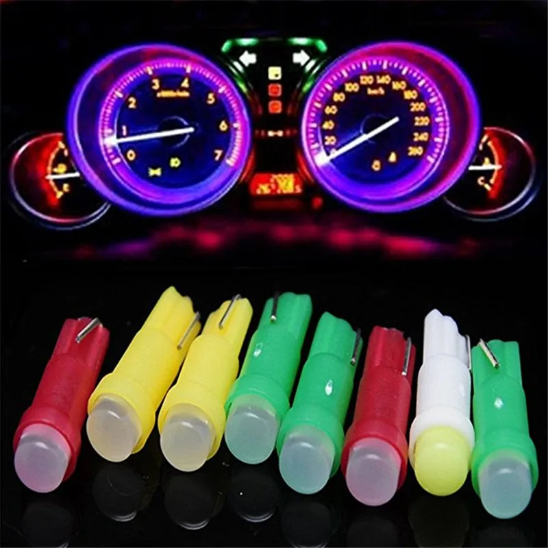 

LaLeyenda 10x 12V T5 COB LED Car Auto Light Bulb Cluster Gauges Dashboard White/Blue/Red instrument Panel Climate Base Dash Lamp