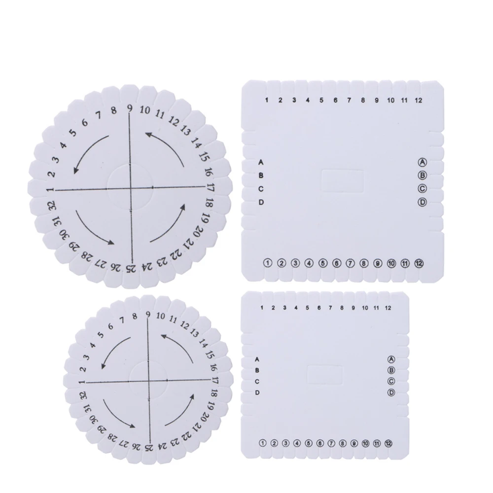 

4Pcs/ Set Bracelet Knitting Kumihimo Disc Disk Tray Braided Rope Knot Round Square Handmade Craft DIY Tool Jewelry Desgin Board