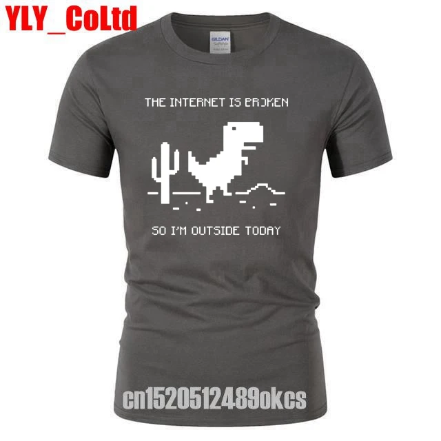 

2019 The Internet Is Broken Web Page Computer Dinosaur T-Shirt Birthday Gift Men Boyfriend Husband Programmer Geek Women TShirt