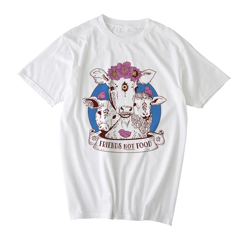 

Hillbilly H48 Women Animal are Friends T Shirts Harajuku Sweet Funny Tees Shirt Soft Polyester Tees & Tops Gift Ladies Cute Top