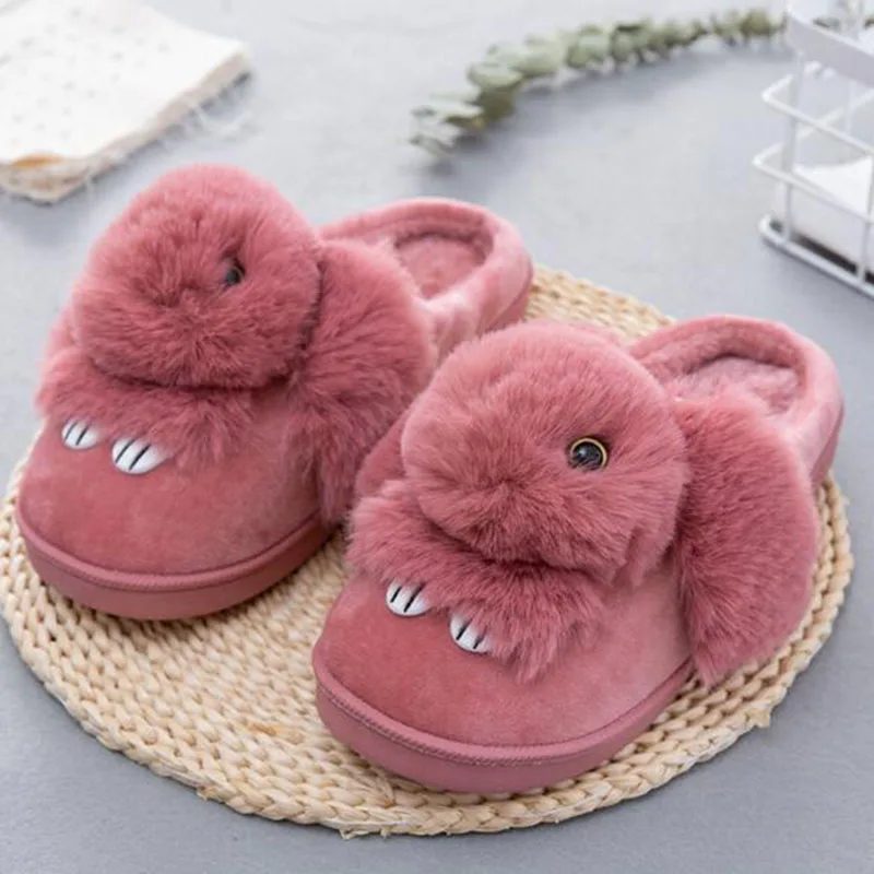 

Female Shoes Women Flats Casual Furffy Slippers Cotton Shoes Designer Cartoon Indoors Slippers Shoes Warm Winter Non-slip Shoes