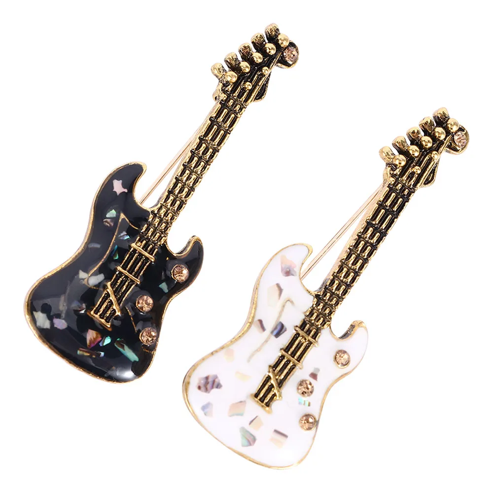 

Elegant Guitar Shape Brooch Pins Metal Enamel Violin Brooches for Women Men Suit T-shirt Lapel Pin Party Jewelry Accessories