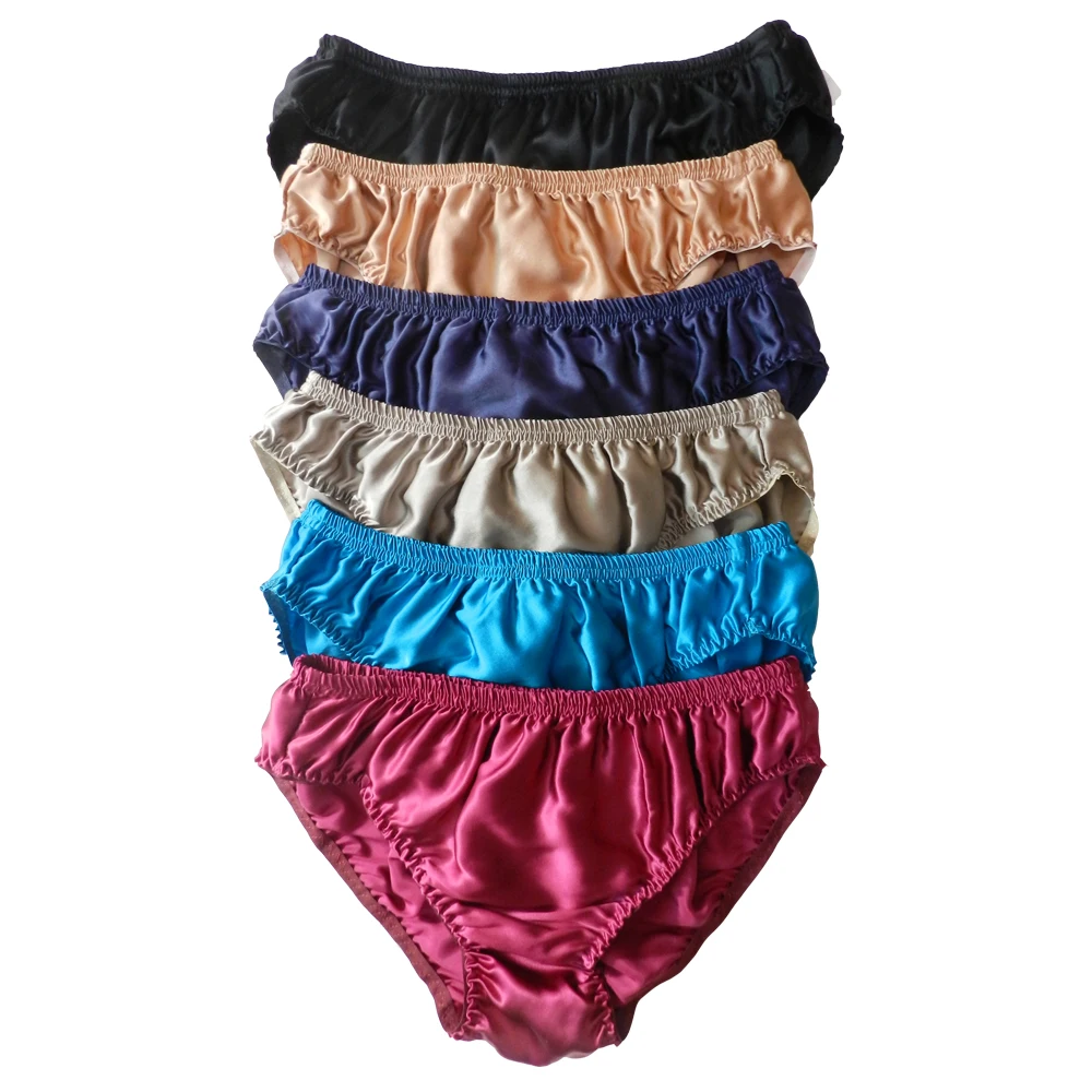 

Panasilk 6PCS Men's 100% Silk Underwear Briefs Bikinis M L XL 2XL