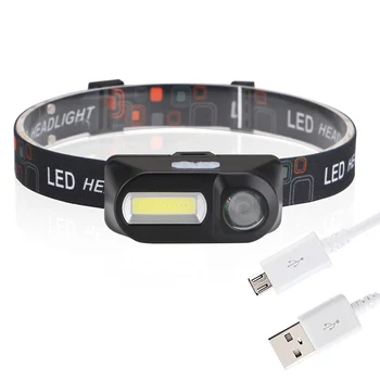 

Outdoor Mini COB LED Headlamp lamp Rechargeable USB Flashlight USB Rechargeable Camping Hiking Night Fishing Light Tools