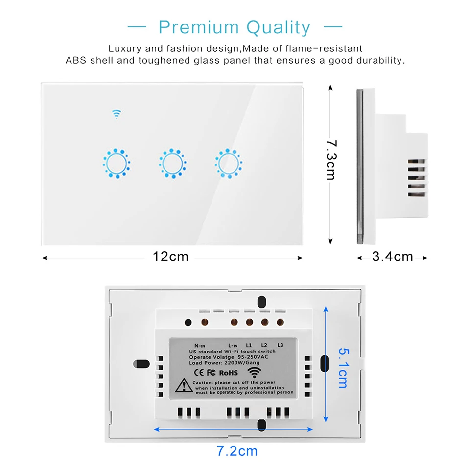 Wi-Fi умный настенный сенсорный переключатель US 1 2 3 банда приложение удаленный светильник переключатель умный дом контроллер Поддержка Alexa/Google Home Ewelink APP