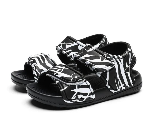 Новое поступление детских сандалий новая детская обувь Летняя детская обувь принцессы для девочек пляжная обувь сандалии с мягкой подошвой - Цвет: H42-Black--