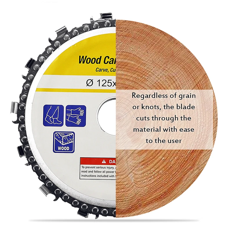5 Inch Grinder Disc and Chain 14 Tooth Fine Abrasive Cut Chain For 125x22mm Angle Grinder
