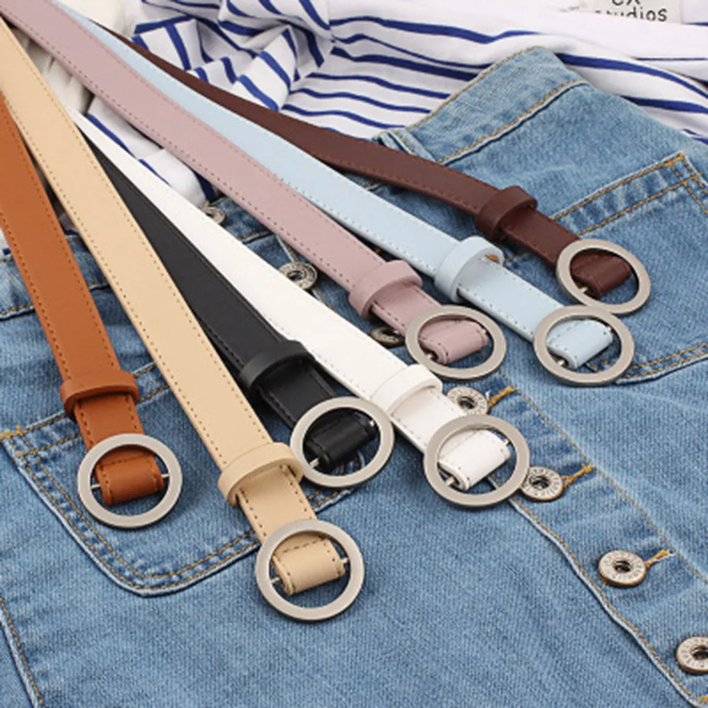 

Designer Women's Belt Gold Buckle Waist Belts For Women's Jeans Skinny Leather Strap High Quality Cinturon Mujer