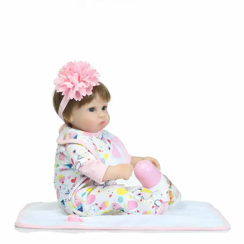 NPK 40 см новая силиконовая кукла reborn baby, игрушка для девочек, brinquedos, подарок на день рождения для детей, виниловая кукла для новорожденных, голубые глаза