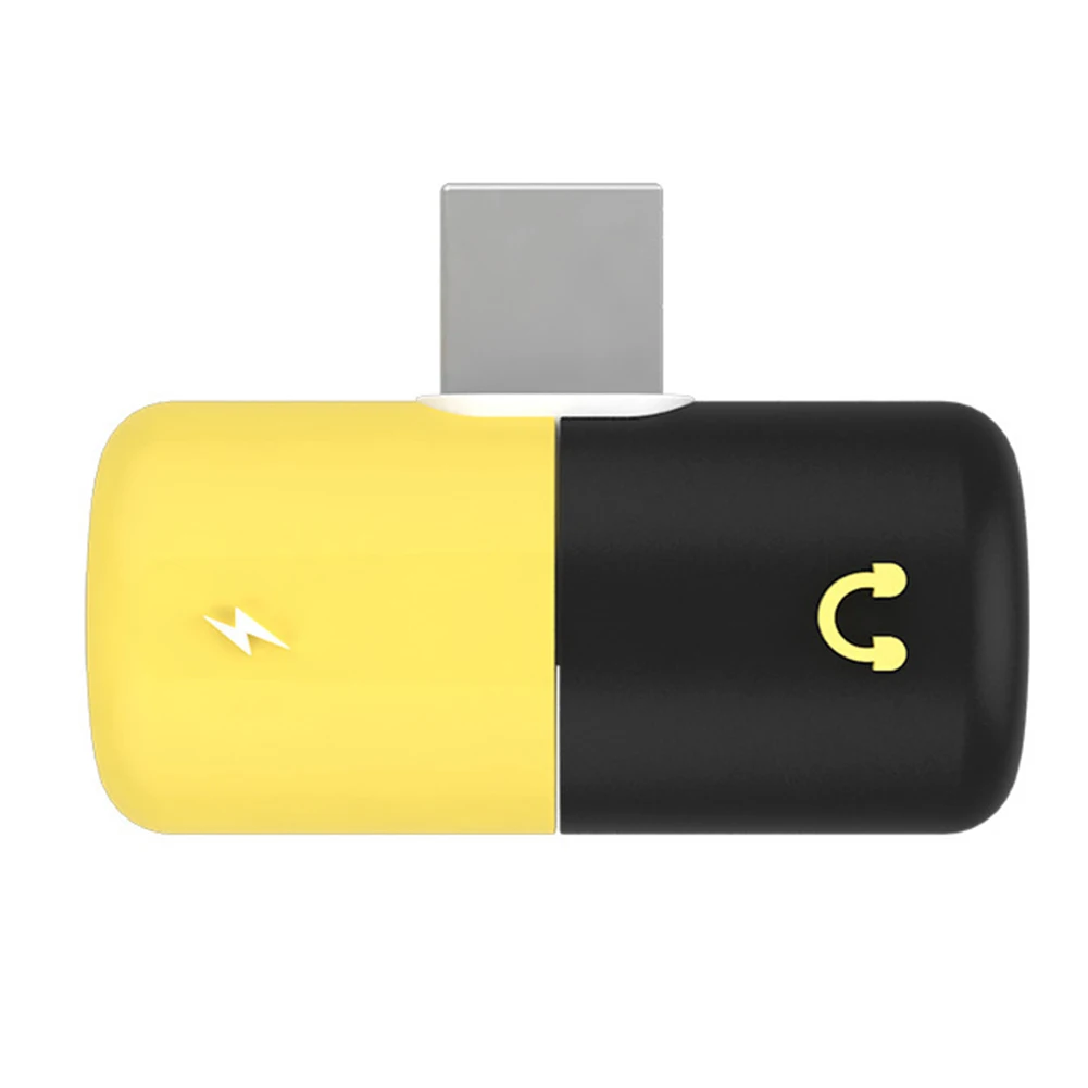 

Headphone Mini Dual Color Fast Charge 2 IN 1 Cute Adapter Audio Capsule Music For IphoneX 8 7 Plus