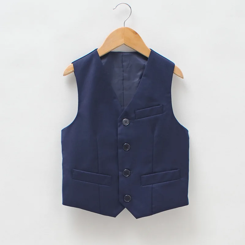 Boys Birthday Dress Prince Formal Vest Brand England Style Gentle Boys Wedding Waistcoat Kids Party Performance Vest for Boy F31