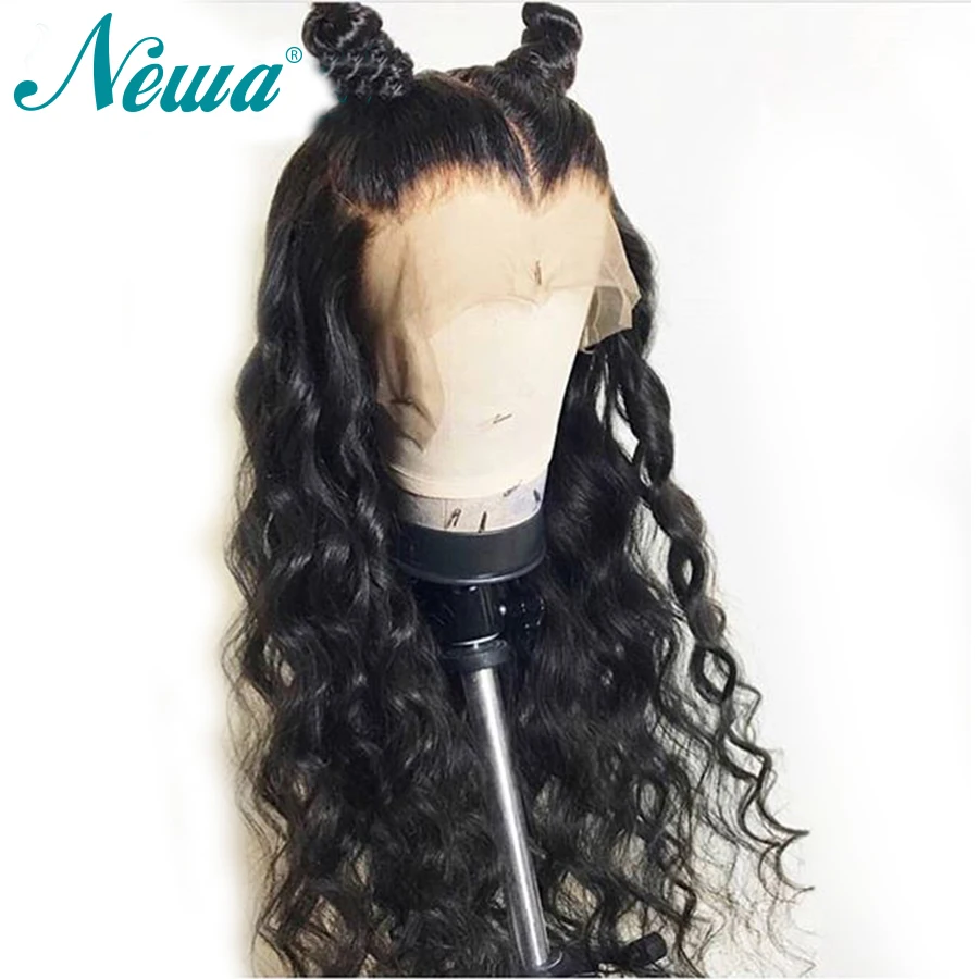 Newa волос 13x6 вьющиеся Синтетические волосы на кружеве человеческих волос парики для волос с волосами младенца бразильские Волосы remy Синтетические волосы на кружеве парик для черных Для женщин