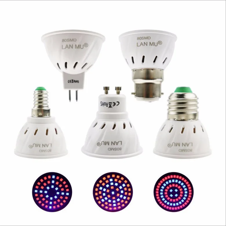 

Blue Red LED Growing Light Bulb MR16 E27 B22 Grow Lamp for Plant