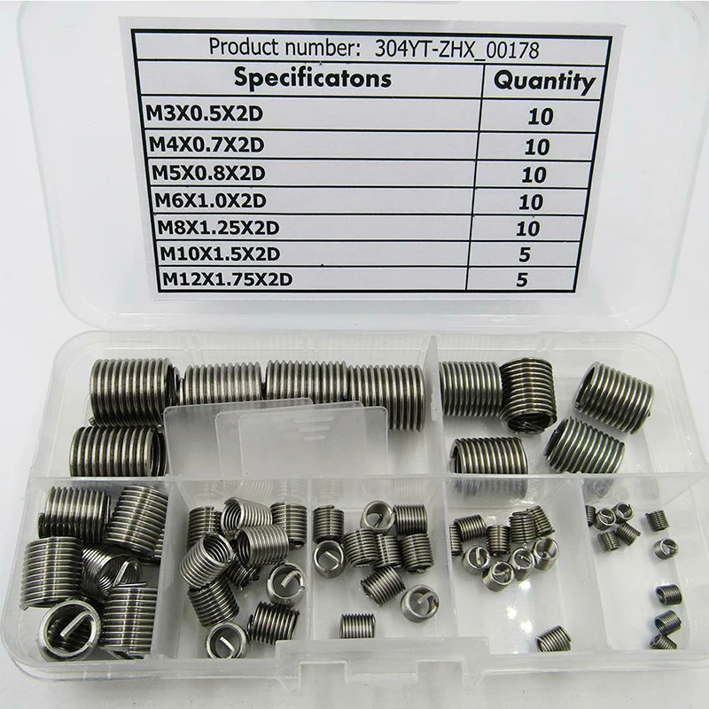 

60* Helicoil Stainless Steel Thread Insert M3 M4 M5 M6 M8 M10 M12 Replacement