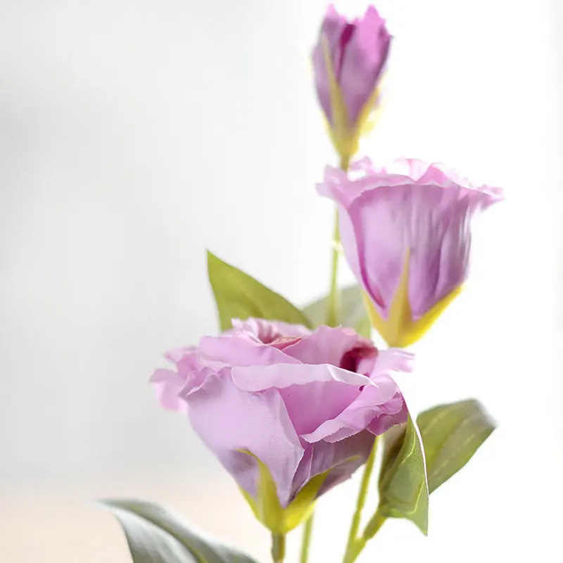 3 головки Европейская искусственная Цветочная подделка Eustoma Gradiflorus Lisianthus Рождество Свадьба Праздник декор дома