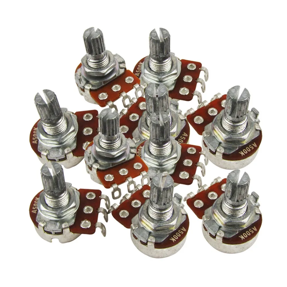 10 шт. мини Потенциометр для гитары Pot A250K / A500k|guitar potentiometer|for electric guitarguitar pot |