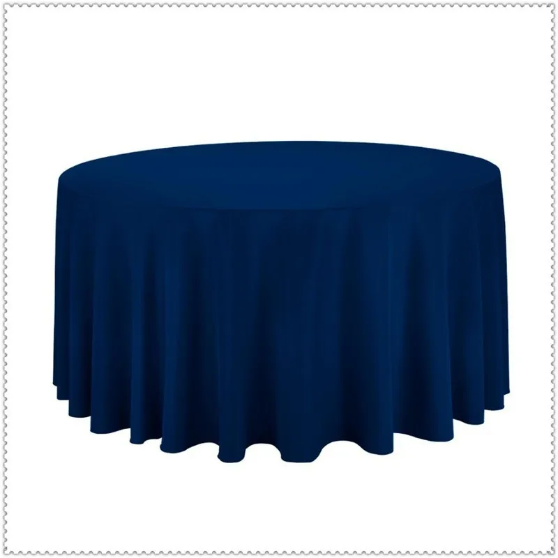 10PCS Table Cover Polyester 90'' Round Navy Blue Luxury Party Dining
