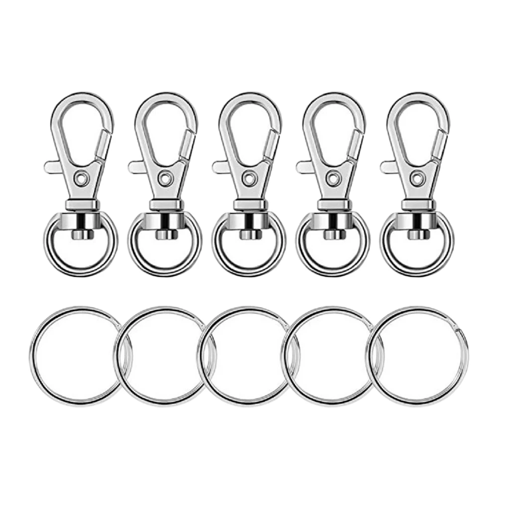 50 Pcs 35 MM Alloy Key Chain Rings Swivel Clasps Lanyard Snap Hook Lobster Claw Split DIY Key Rings for Jewelry Making Craft 