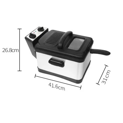 US $130.00 Electric Deep Fryers frying pan square oil fryer commercial separated thermostatic electricity blast furnace householdNEW