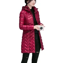 М ~ 3XL женские Зимние Куртки с Длинным Рукавом в Шляпе Манто Femme Hiver 2016 Плюс Размер Вниз Пальто Тонкий Теплый Casacos Женщин парки