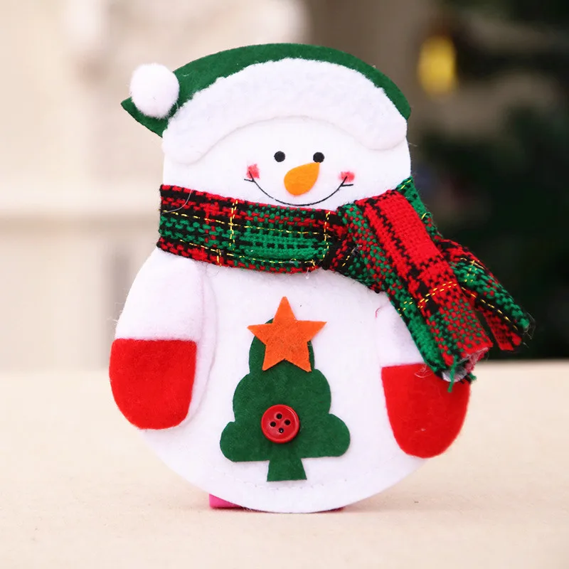 Santa Claus Snowman Elk Style Utensil Knives Forks Holder Cutlery Bag Pouch Christmas New Year Decor Tableware Supplies