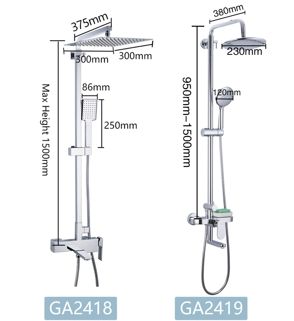 GAPPO Душевая система, набор для ванной, смеситель для ванны, смеситель для ванны, набор для водопада, душевой набор, Хромированная душевая головка
