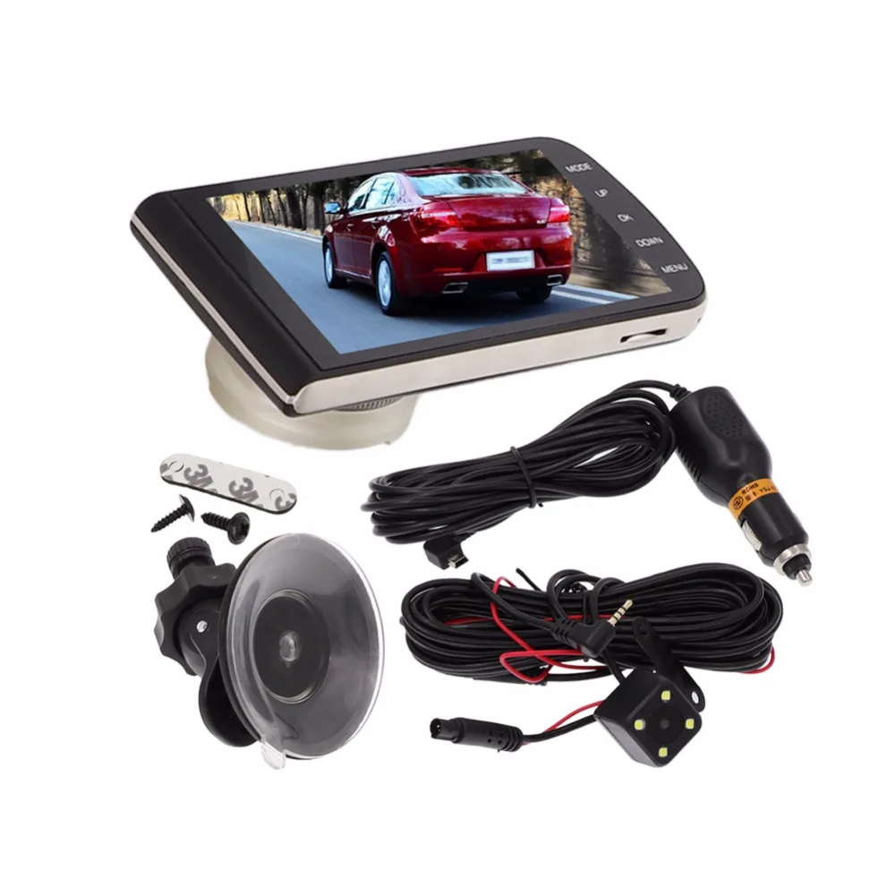 

IPS New Dual Lens Auto DVR Camera Full HD 1080 P 4 inch Dashcam Video Recorder Digital Camcorder Night Vision Rearview Mirror