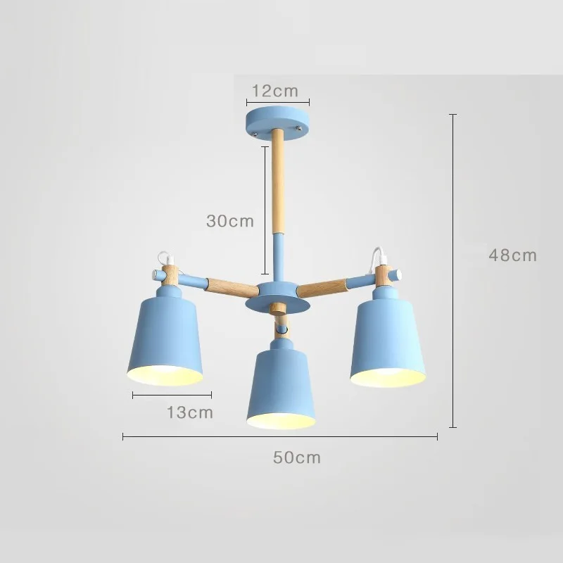 LukLoy деревянные подвесные светильники Макарон современный светильник черный серый синий зеленый для лофт гостиной Лофт спальня кухня лампа скандинавском стиле - Цвет корпуса: Blue 3 heads