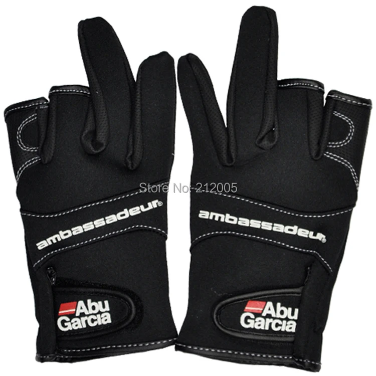 

Abu Garcia 3 Cut Finger Fishing Gloves Waterproof hunting gloves free shipping