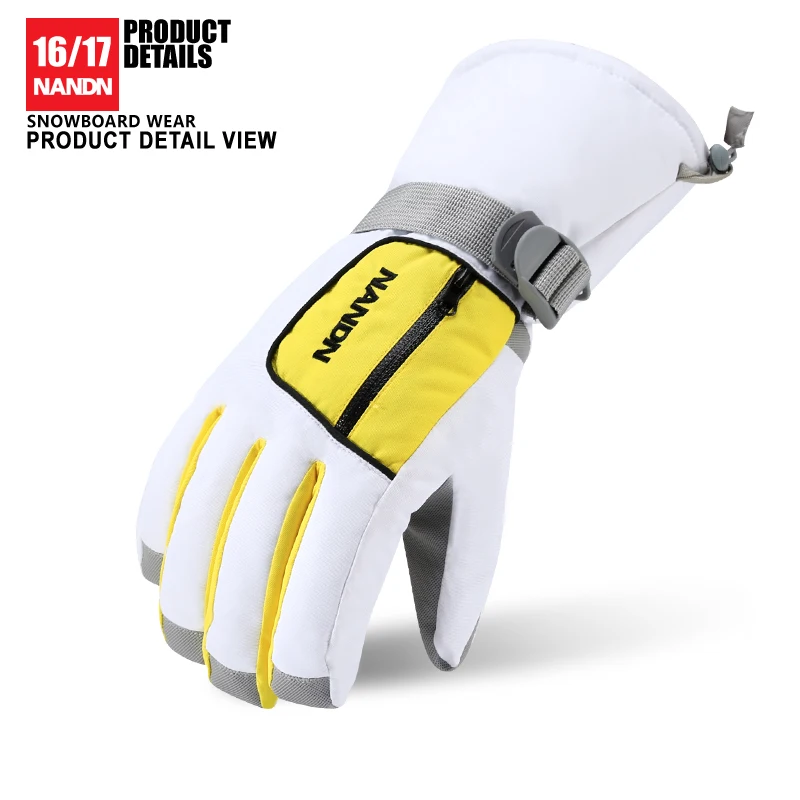 NANDN SNOW Ski gloves men women Keep warm Snowboard Gloves Motorcycle Winter Skiing Climbing Waterproof Snow Gloves 6