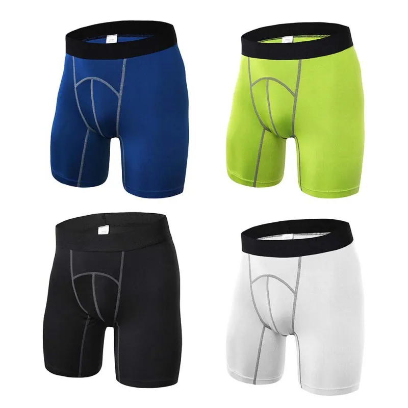 Мужские Компрессионные спортивные шорты, обтягивающие шорты с базовым слоем, спортивные тренировочные кожаные шорты