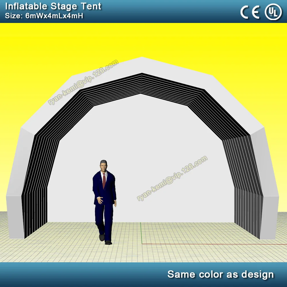 Заказной цвет 6mWx4mLx4mH надувной сценический тент