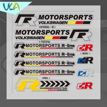 15x15cm R R-Line Motorsports Sticker Set Refitting Car Styling Decals Rearview Mirror Door Handle Window Interior Decor for VW
