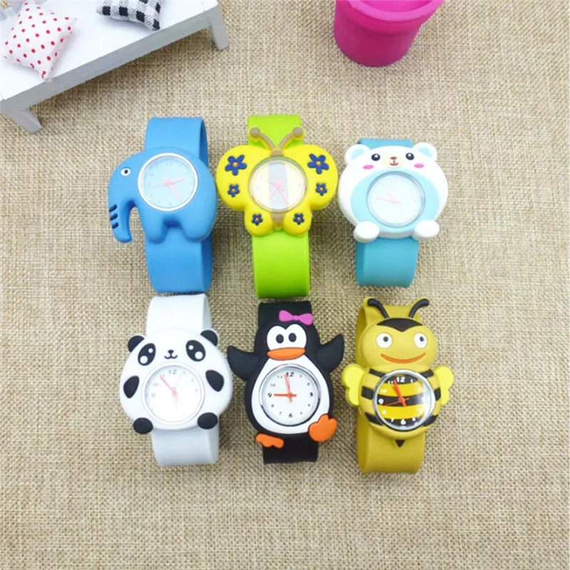 Силиконовые детские часы с изображением животных, слона, пингвина, панды, кварцевые часы для мальчиков и девочек, наручные часы, детские часы, Montre Femme