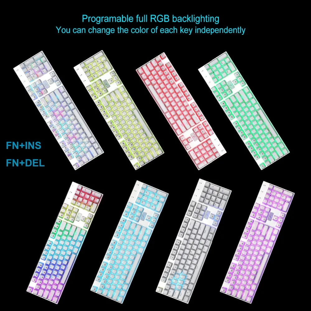 Z-88 RGB Mechanical Gaming Keyboard Aluminum Outemu Switches Anti-Ghosting Gamer Keyboards with Cus