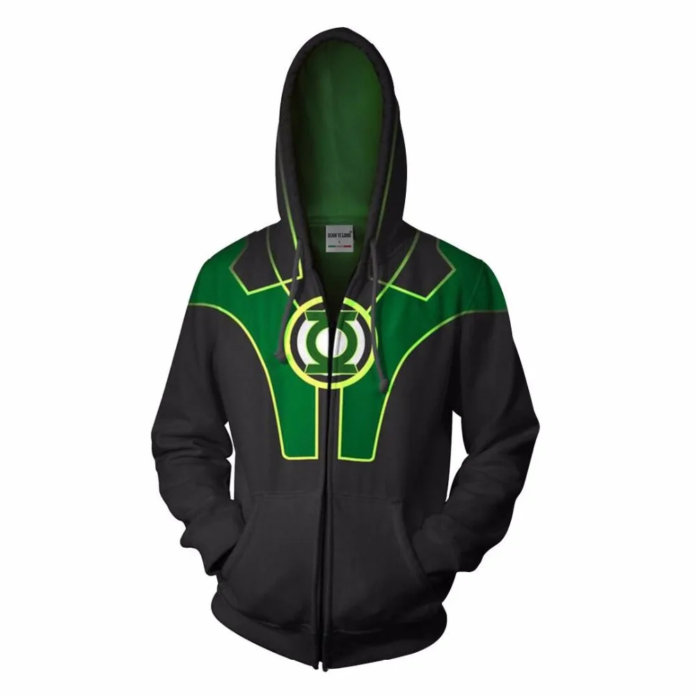 green lantern zip up hoodie