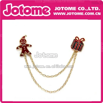 

Christmas Gingerbread Brooches Pin and Christmas Box Model Clothing Brooch Pin