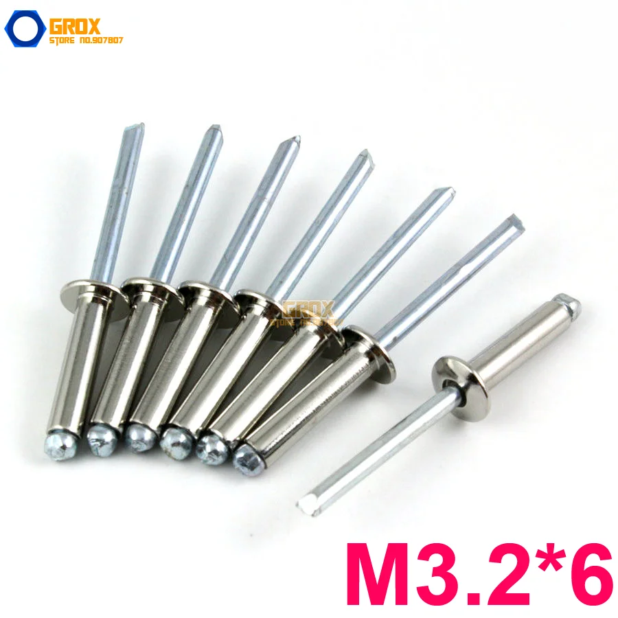 

100 шт., заклепки из нержавеющей стали, M3.2 * 6 304
