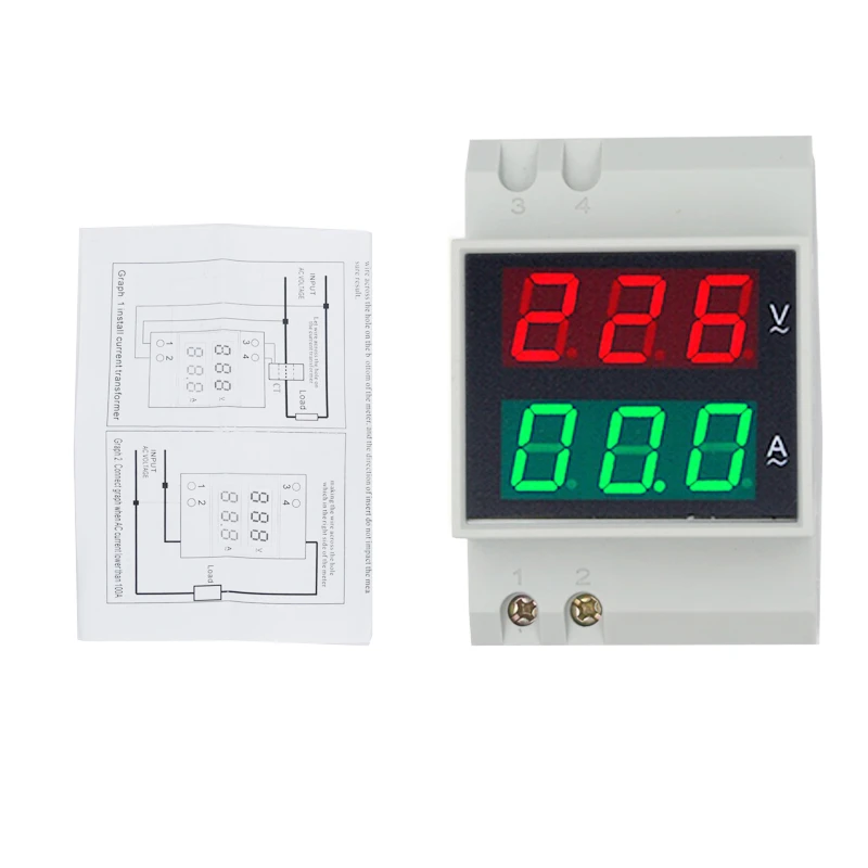 LANTRO JS AC80-300V AC0-99.9A Digital DIN-RAIL High Accuracy Double Display Voltage Ampere Meter D52-2042 Multimeter Voltmeter Ammeter LANTRO JS AC80-300V AC0-99.9A Digital DIN-RAIL High Accuracy Double Display Voltage Ampere Meter D52-2042 Multimeter Voltmeter Ammeter