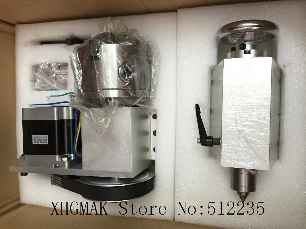 Best Quality Nema 34 stepper motor(4:1) K12-100mm 4 Jaw Chuck 100mm CNC 4th axis A aixs rotary axis + tailstock for cnc router Best Quality Nema 34 stepper motor(4:1) K12-100mm 4 Jaw Chuck 100mm CNC 4th axis A aixs rotary axis + tailstock for cnc router