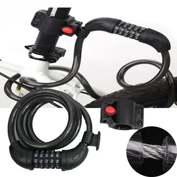 

2018 New MTB Mountain Code Bicycle Lock Theft Lock Password Cable Steel Wire Lock Safety & Survival Z911