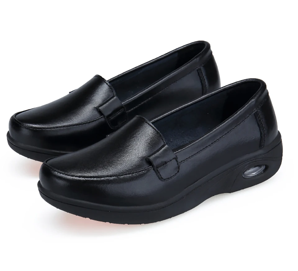 Bodensee/Всесезонная женская обувь на мягкой платформе белого и черного цвета; обувь для медсестры с воздушной подушкой; обувь из натуральной кожи