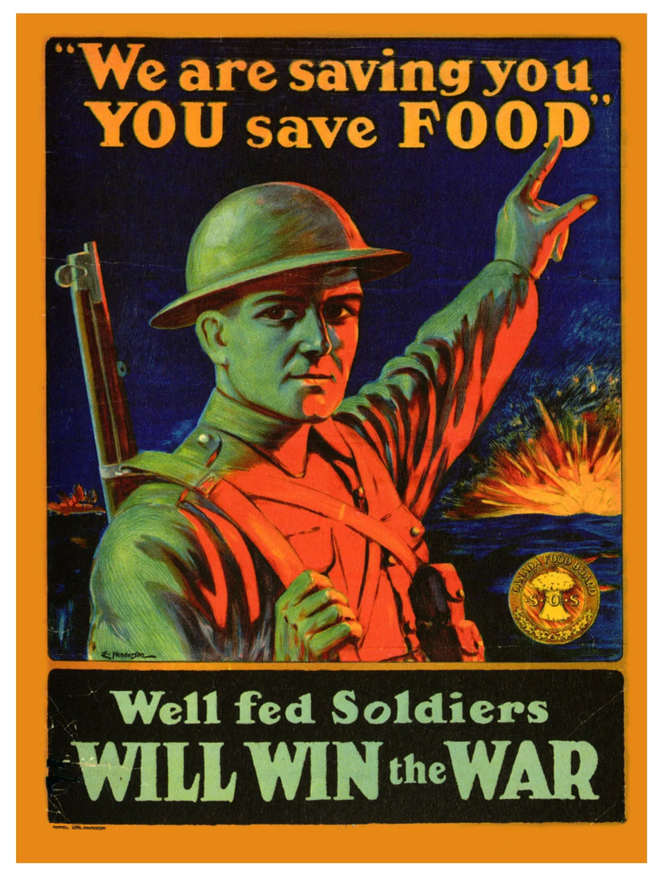 Vintage Ww1 Propaganda Poster Canadian Save Food Classic Canvas