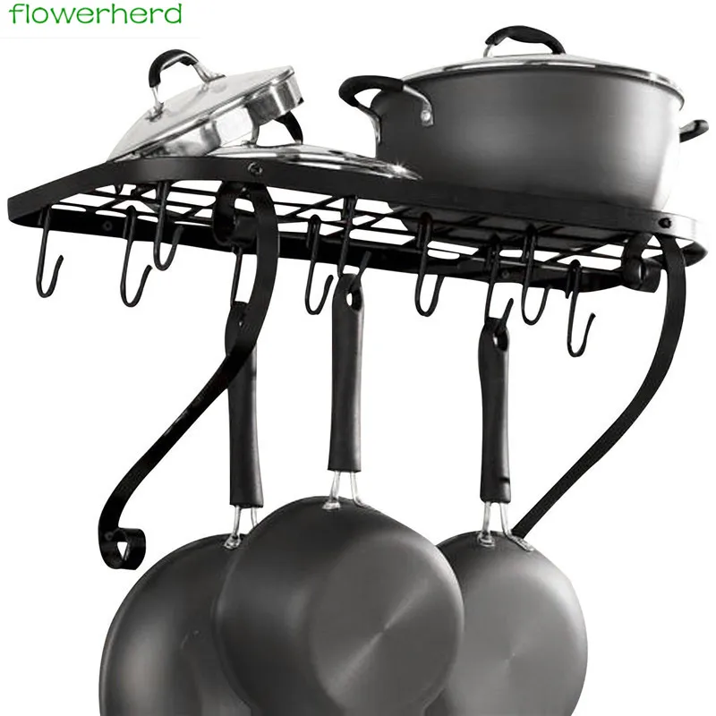 Us 46 39 20 Off Kitchen Pot Rack Holder Metal Wall Mounted Storage Shelf Organizer Hanging Pots Pans Hooks Stand Holders Tools In Us 46 39 20 Off Kitchen Pot Rack Holder Metal Wall Mounted Storage Shelf Organizer Hanging Pots Pans Hooks Stand Holders Tools In
